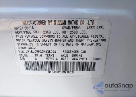 2016 Infiniti Qx50 z USA, uszkodzony, nr VIN JN1BJ0RP3GM236024